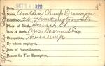 Voter registration card of Amelia Clump Denison, Hartford, October 14, 1920
