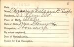 Voter registration card of Tarasina Galgano D'Esopo, Hartford, October 14, 1920