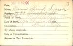 Voter registration card of Minnie Brink Deuse, Hartford, October 18, 1920