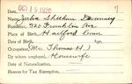 Voter registration card of Julia Sheehan Devanney, Hartford, October 19, 1920