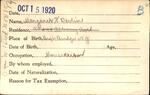 Voter registration card of Margaret T Devlin, Hartford, October 15, 1920.