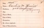 Voter registration card of Caroline M. Hewins, 1905