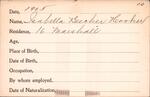 Voter registration card of Isabella Beecher Hooker, Hartford, 1905