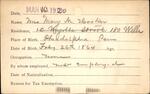 Voter registration card of Mary M. Hooker, Hartford, March 16, 1920