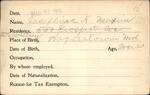 Voter registration card of Josephina H. Maxim, Hartford, March 22, 1916