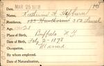 Voter registration card of Katherine (Katharine) H. Hepburn, Hartford, March 25, 1908