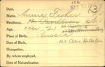 Voter registration card of Annie Fisher, Hartford, March 21, 1906