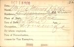Voter registration card of Mollie Mamor[?] Hicks, Hartford, October 18, 1920