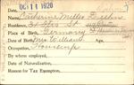 Voter registration card of Catherine Miller Diehn (Diehm), Hartford, October 11, 1920