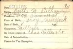 Voter registration card of Bertha M. Dill, Hartford, October 11, 1920