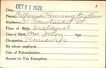 Voter registration card of Catherine Hennessey Dillon, Hartford, October 18, 1920