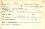 Voter registration card of Margaret I. Burke (Lynch, Dixon), Hartford, October 16, 1920