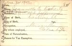 Voter registration card of Jeannette E. Doherty, Hartford, October 19, 1920