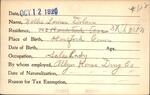 Voter registration card of Nellie Louise Dolan, Hartford, October 12, 1920