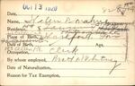 Voter registration card of Helen Donahue, Hartford, October 13, 1920