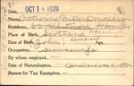 Voter registration card of Catherine Miller Donaldson, Hartford, October 14, 1920