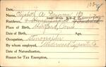 Voter registration card of Elizabeth A. Donovan, Hartford, October 19, 1920