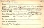Voter registration card of Mary Murray Donovan, Hartford, October 11, 1920