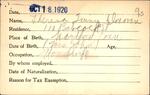 Voter registration card of Theresa Quinn Donovan, Hartford, October 18, 1920