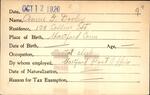 Voter registration card of Annie G. Dooley, Hartford, October 12, 1920
