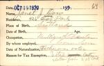 Voter registration card of Janet J. Dow, Hartford, October 19, 1920