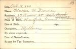 Voter registration card of Florence M. Downer, Hartford, October 18, 1920
