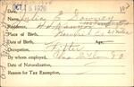 Voter registration card of Julia E Downey, Hartford, October 15, 1920
