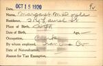 Voter registration card of Margaret M. Doyle, Hartford, October 15, 1920