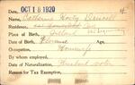 Voter registration card of Catherine Hosty Driscoll, Hartford, October 18, 1920