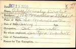 Voter registration card of Alice Connely Drolet, Hartford, October 15, 1920