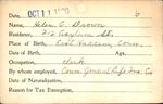 Voter registration card of Helen C. Drown, Hartford, October 11, 1920