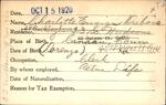 Voter registration card of Charlotte Ensign Dubois, Hartford, October 15, 1920