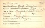 Voter registration card of Catherine Reid Dungan, Hartford, October 18, 1920