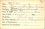 Voter registration card of Mary G. Dunham, Hartford, October 12, 1920