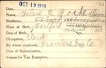 Voter registration card of Helene C. Roche (Dunn), Hartford, October 19, 1920