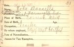 Voter registration card of Reta Dunnells, Hartford, October 19, 1920