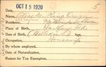 Voter registration card of Alice M. King Dwyer, Hartford, October 15, 1920