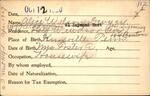Voter registration card of Alice Wilson Dwyer, Hartford, October 12, 1920