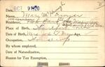 Voter registration card of Mary McKeough Dwyer, Hartford, October 9, 1920