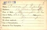 Voter registration card of Anna S. Early, Hartford, October 12, 1920