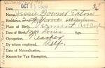 Voter registration card of Jessie Downer Eaton, Hartford, October 15, 1920