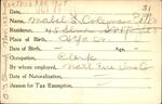 Voter registration card of Mabel L. Coleman (Eaton), Hartford, October 19, 1920