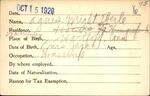 Voter registration card of Agnes Wright Eberle, Hartford, October 15, 1920