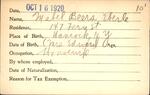 Voter registration card of Mabel Beers Eberle, Hartford, October 16, 1920