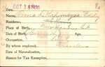 Voter registration card of Anna L. Kapmeyer Eddy, Hartford, October 18, 1920