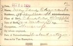 Voter registration card of May Jane Edgecombe, Hartford, October 16, 1920
