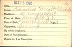 Voter registration card of Emmelene Wright Edwards, Hartford, October 16, 1920