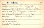 Voter registration card of Caroline E. Eisele, Hartford, October 19, 1920