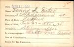 Voter registration card of Fanny L. Eitel, Hartford, March 17, 1920