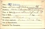 Voter registration card of Grace K. Ellsworth, Hartford, October 18, 1920
